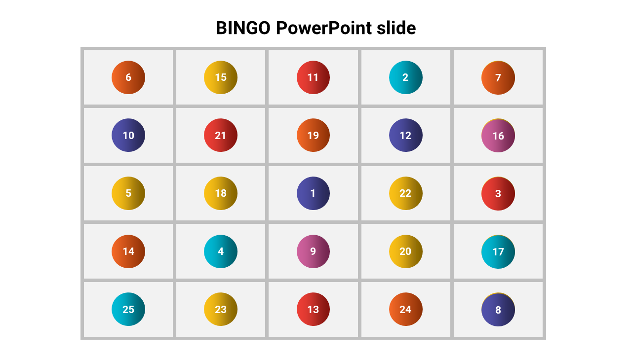 BINGO PowerPoint slide